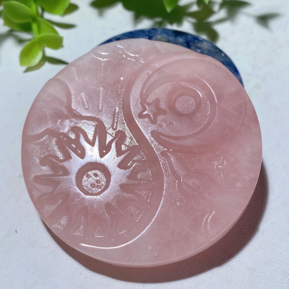 Rose Quartz celestial crescent - Picture 1 of 2